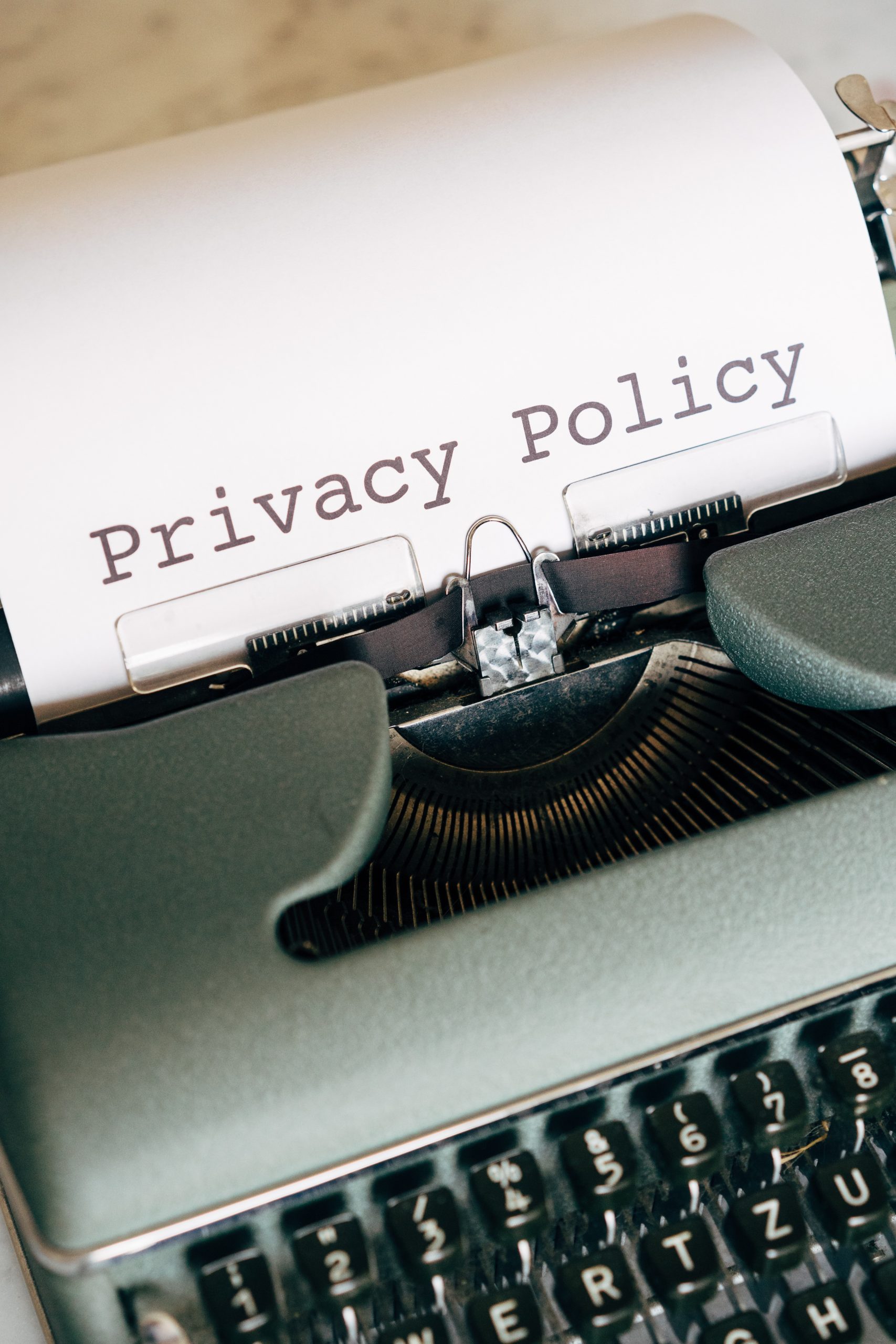 Typewriter showing text Privacy Policy